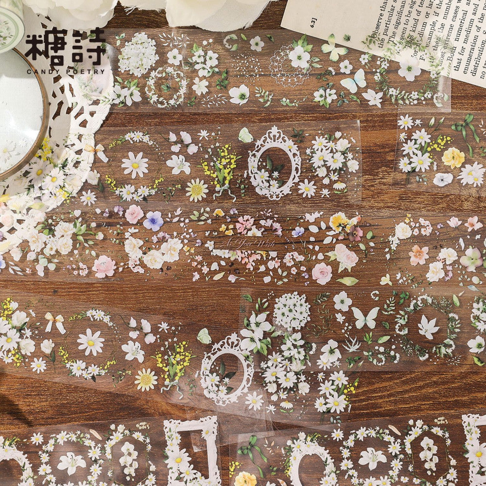 Romantic flower collection series Retro PET tape 6 types 4 cm 2 m image 3