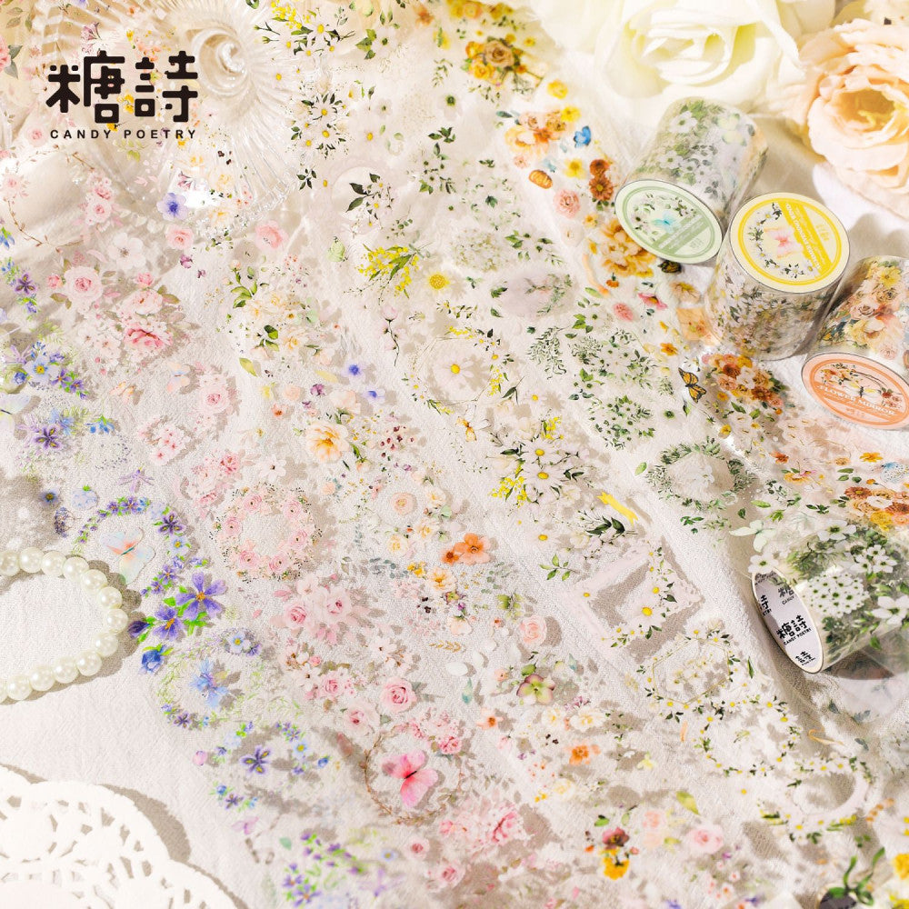 Romantic flower collection series Retro PET tape 6 types 4 cm 2 m image 4