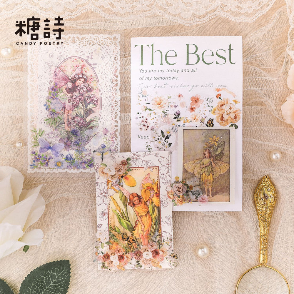 Romantic flower collection series Retro PET tape 6 types 4 cm 2 m image 0