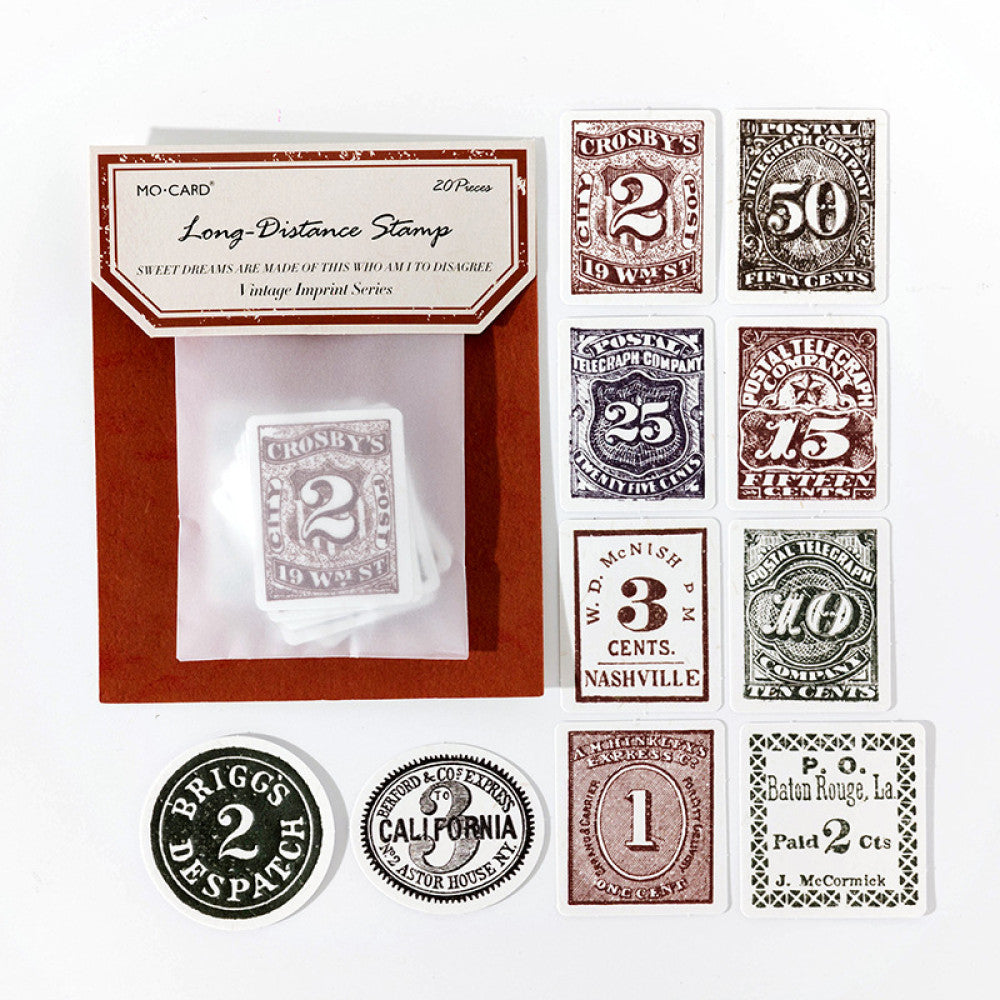 Retro imprint series decoration material stickers 6 types