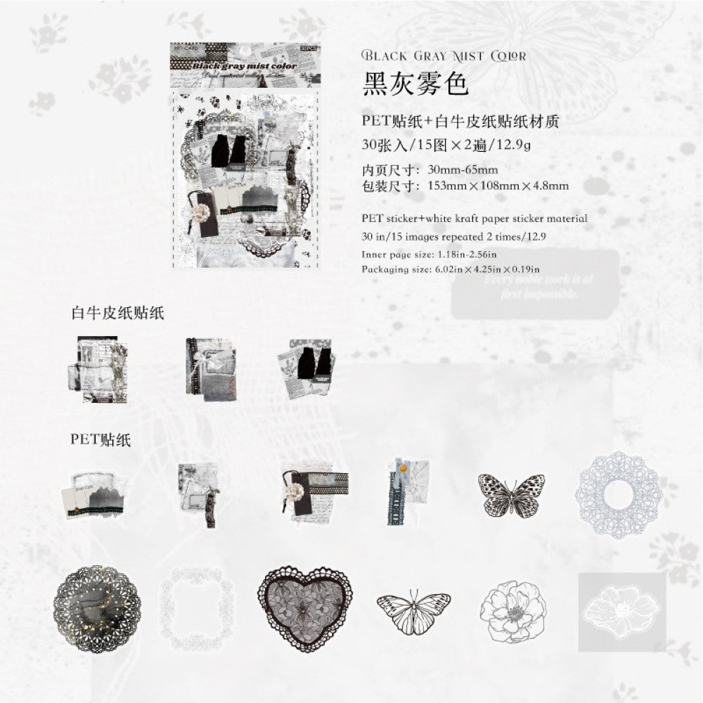 Collage Island Series Sticker Pack 6 Types 30 Pcs