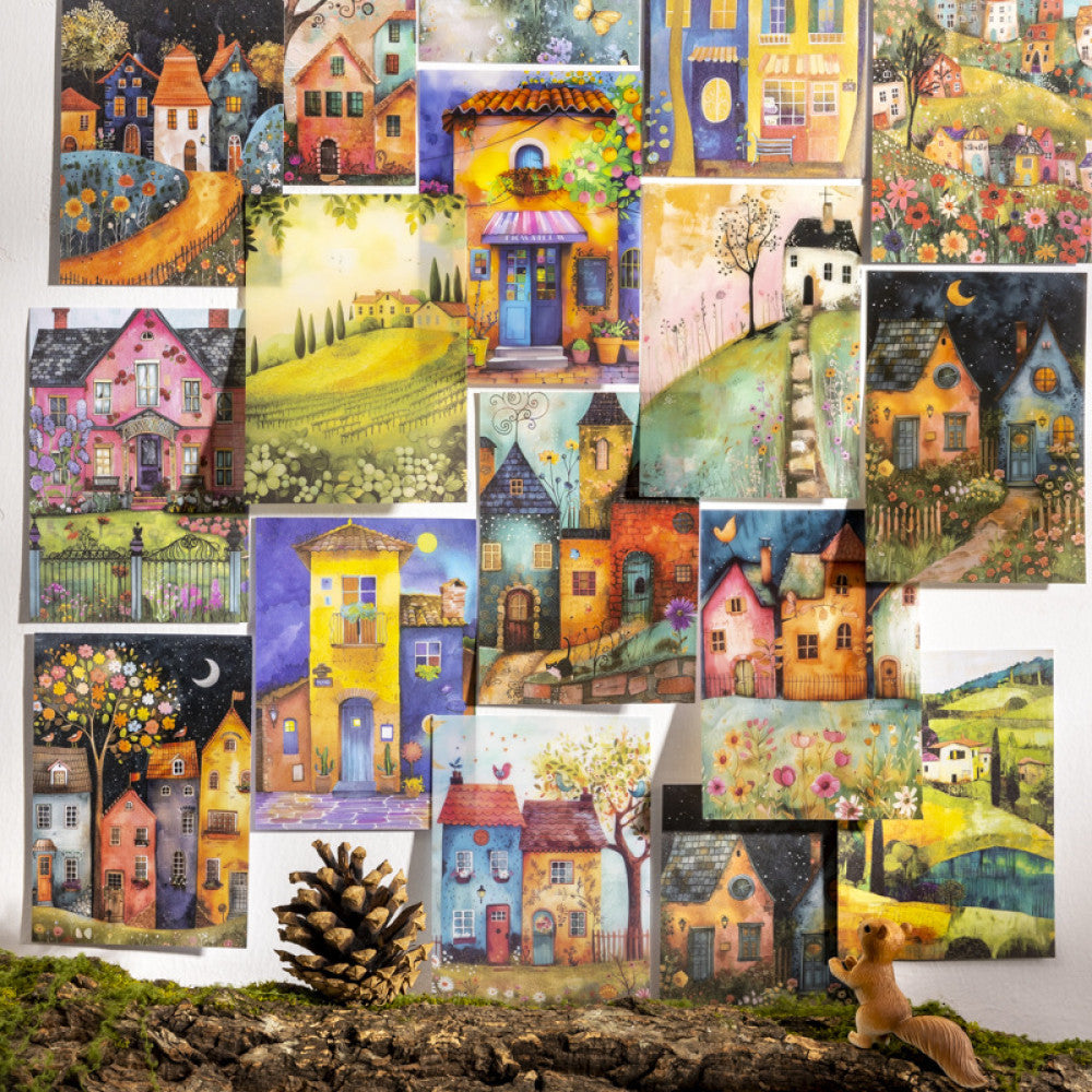 Weird House Series Theme Landscape Background Sticker Book 30 Sheets 6 Options image 2
