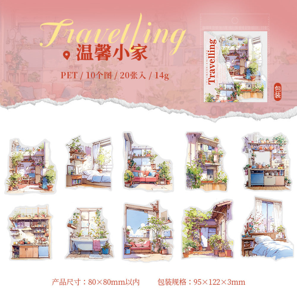 Original travel landscape PET stickers 20 pcs 6 types image 4