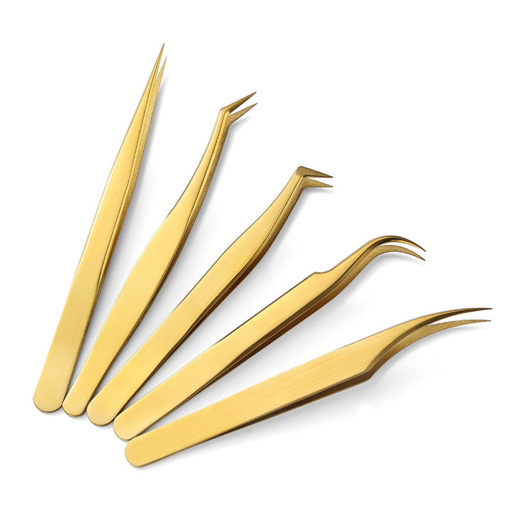 Stainless steel gold tweezers image 0