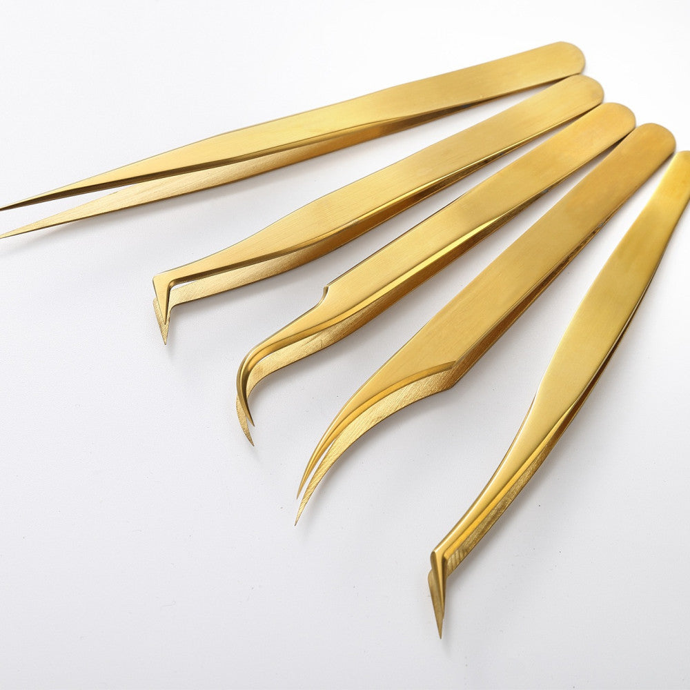 Stainless steel gold tweezers image 1