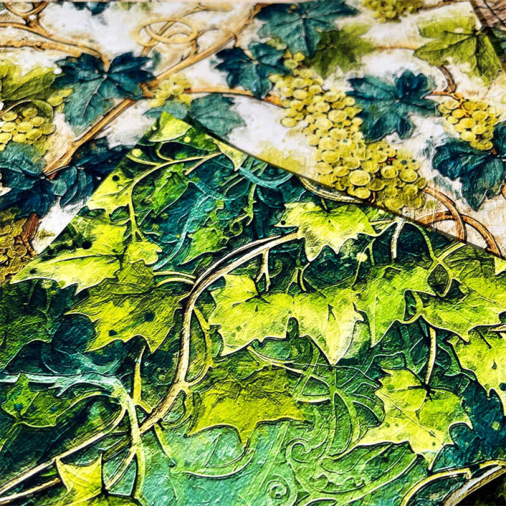 Retro forest green plant vine material paper 14 cm 18 cm 12 Sheets image 4