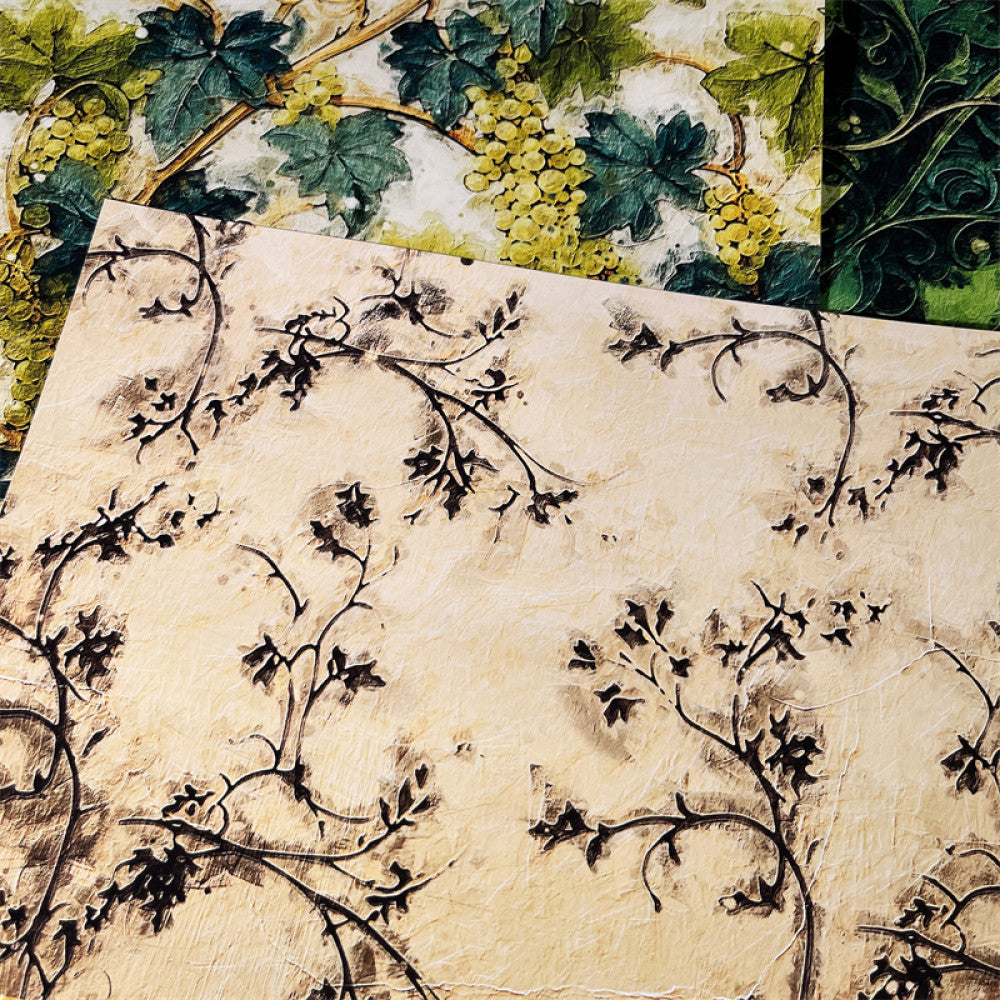 Retro forest green plant vine material paper 14 cm 18 cm 12 Sheets image 0