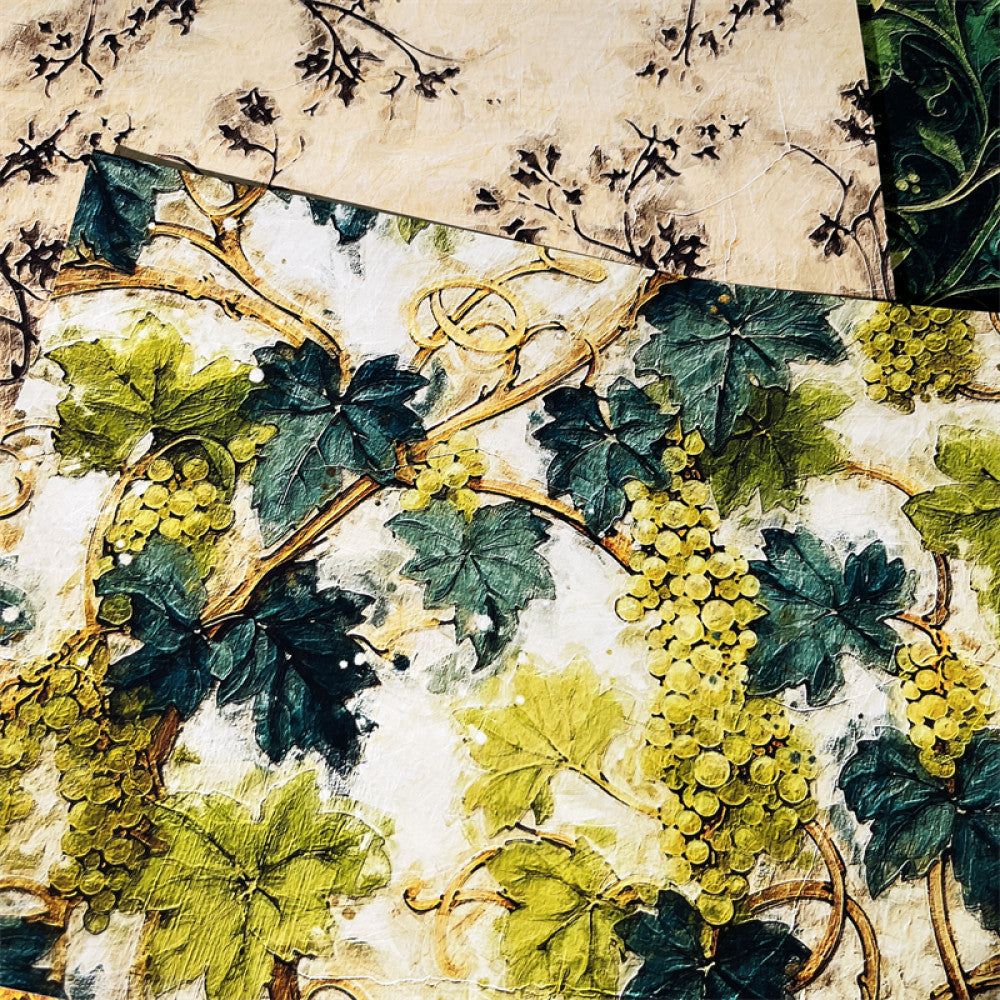 Retro forest green plant vine material paper 14 cm 18 cm 12 Sheets image 1