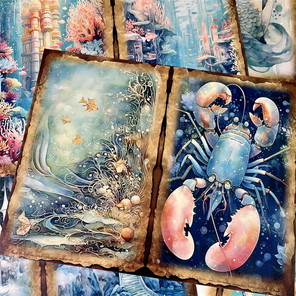 Deep sea mermaid lobster nautical notebook background paper 14 cm 18 cm 12 sheets image 2