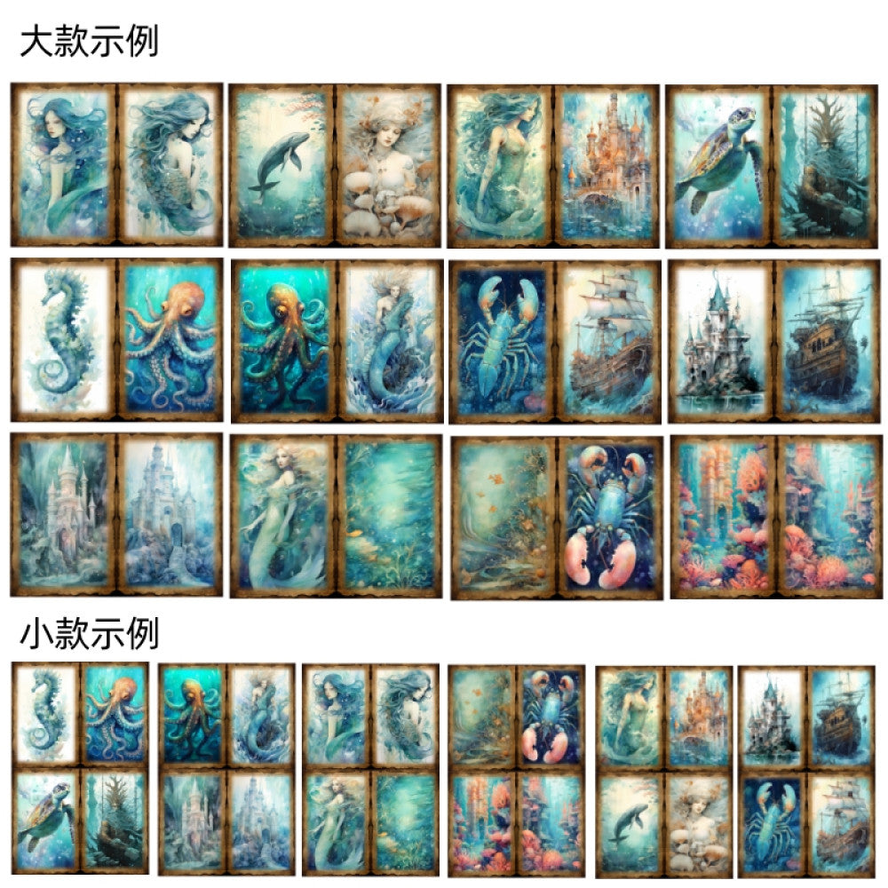 Deep sea mermaid lobster nautical notebook background paper 14 cm 18 cm 12 sheets image 4