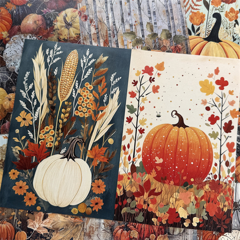 Halloween pumpkin mushroom plant flower background paper 10 sheets image 2