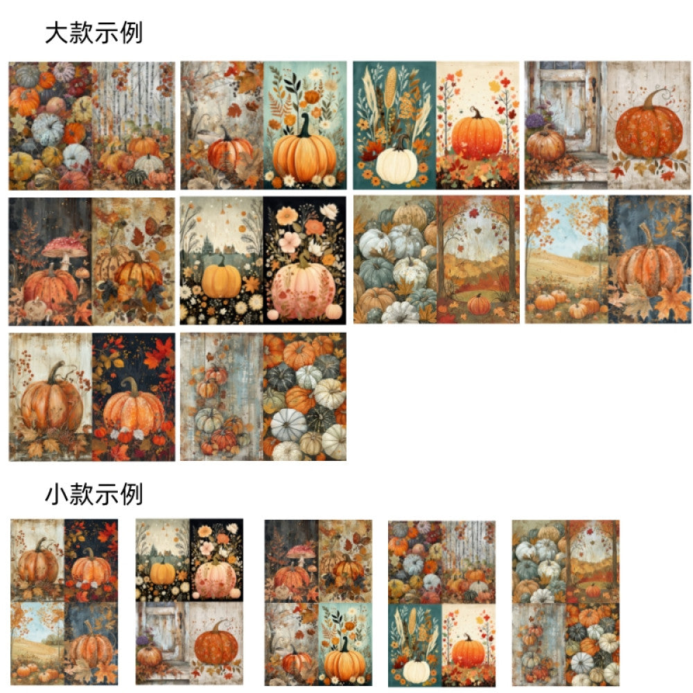 Halloween pumpkin mushroom plant flower background paper 10 sheets image 4