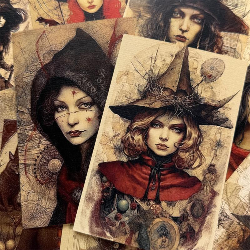 Dark gothic magic long hat witch background paper 9 cm 14 cm 16 Sheets image 0