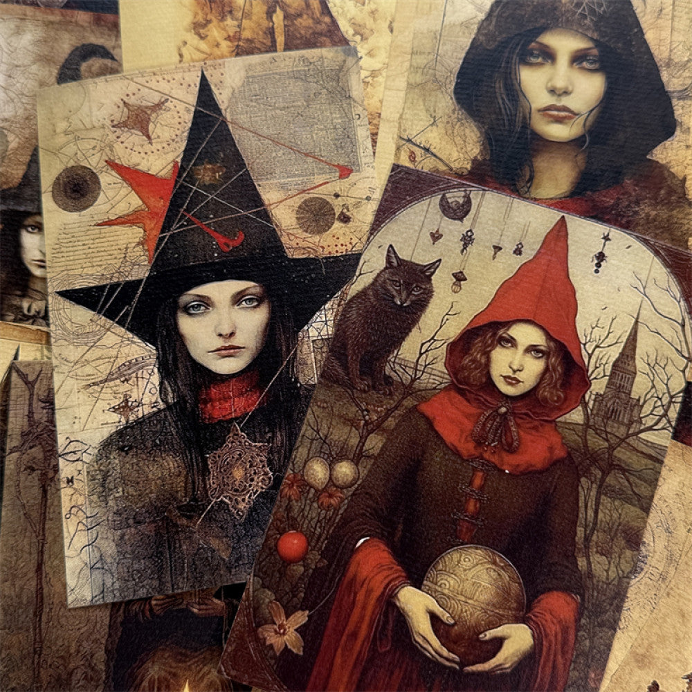 Dark gothic magic long hat witch background paper 9 cm 14 cm 16 Sheets image 2