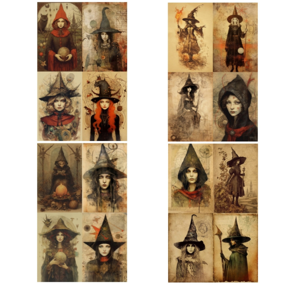 Dark gothic magic long hat witch background paper 9 cm 14 cm 16 Sheets image 3