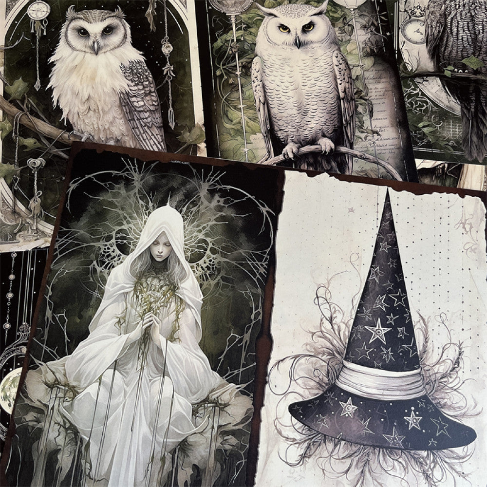 Dark Gothic magician background paper 14 cm 18 cm 20 sheets image 2