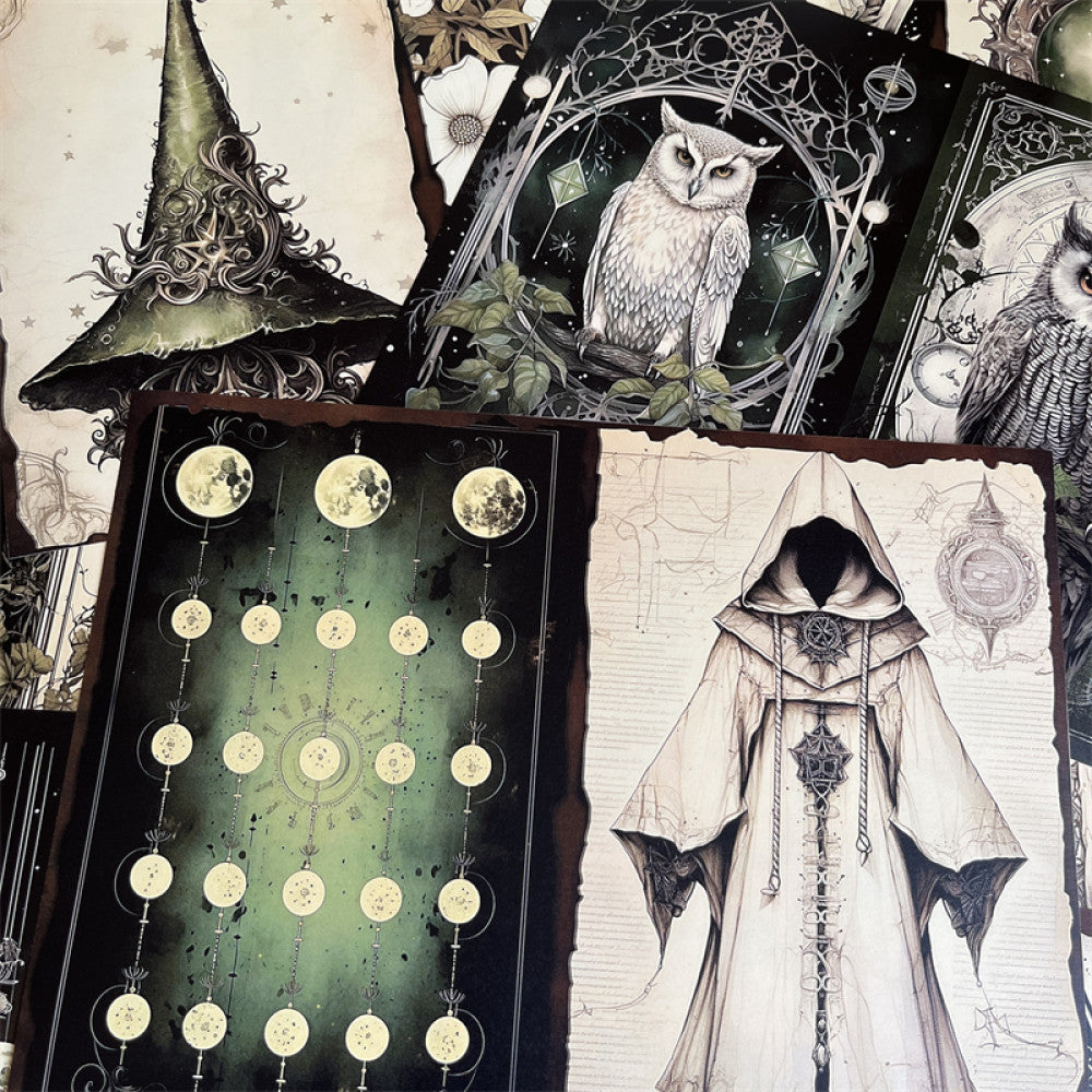 Dark Gothic magician background paper 14 cm 18 cm 20 sheets image 3