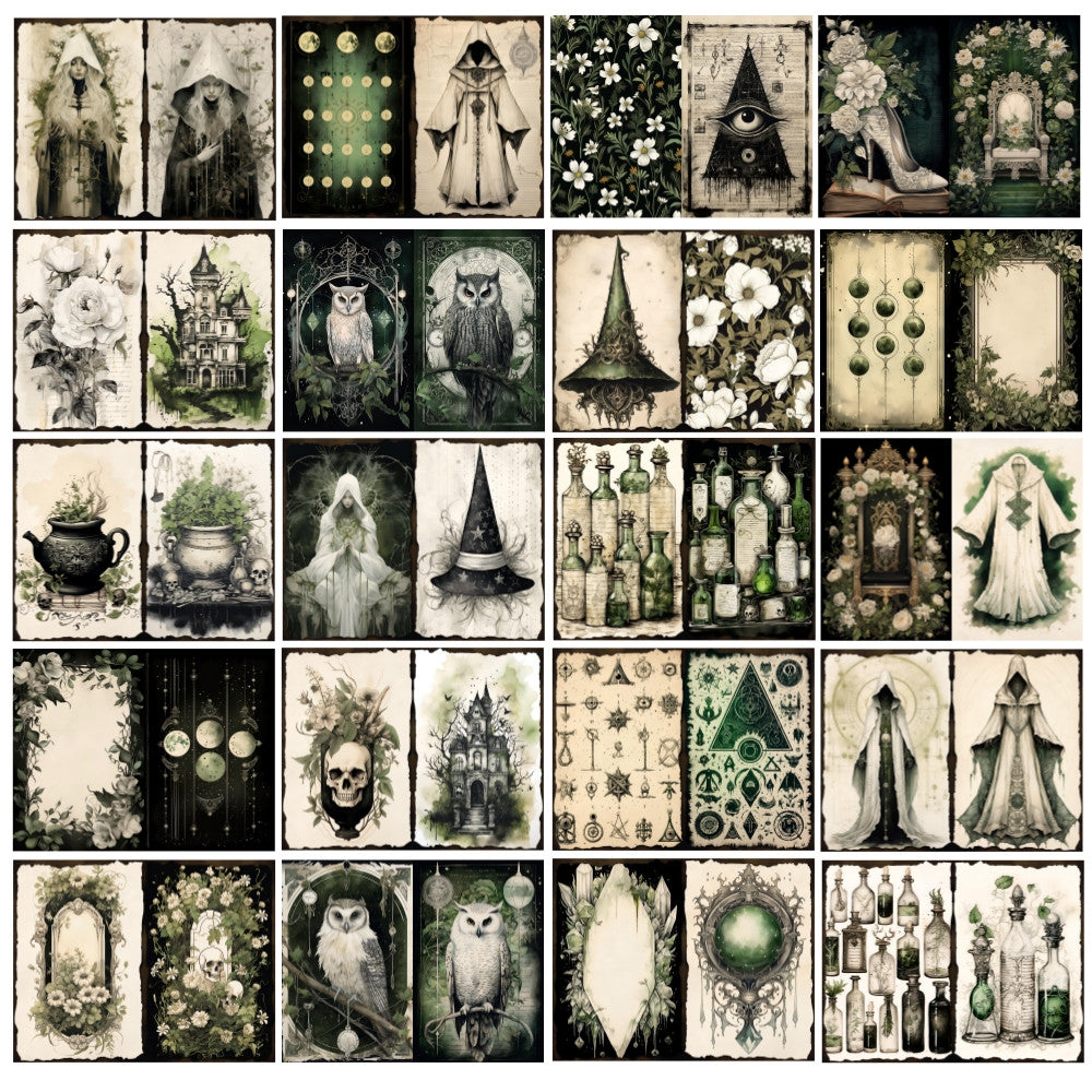 Dark Gothic magician background paper 14 cm 18 cm 20 sheets image 4