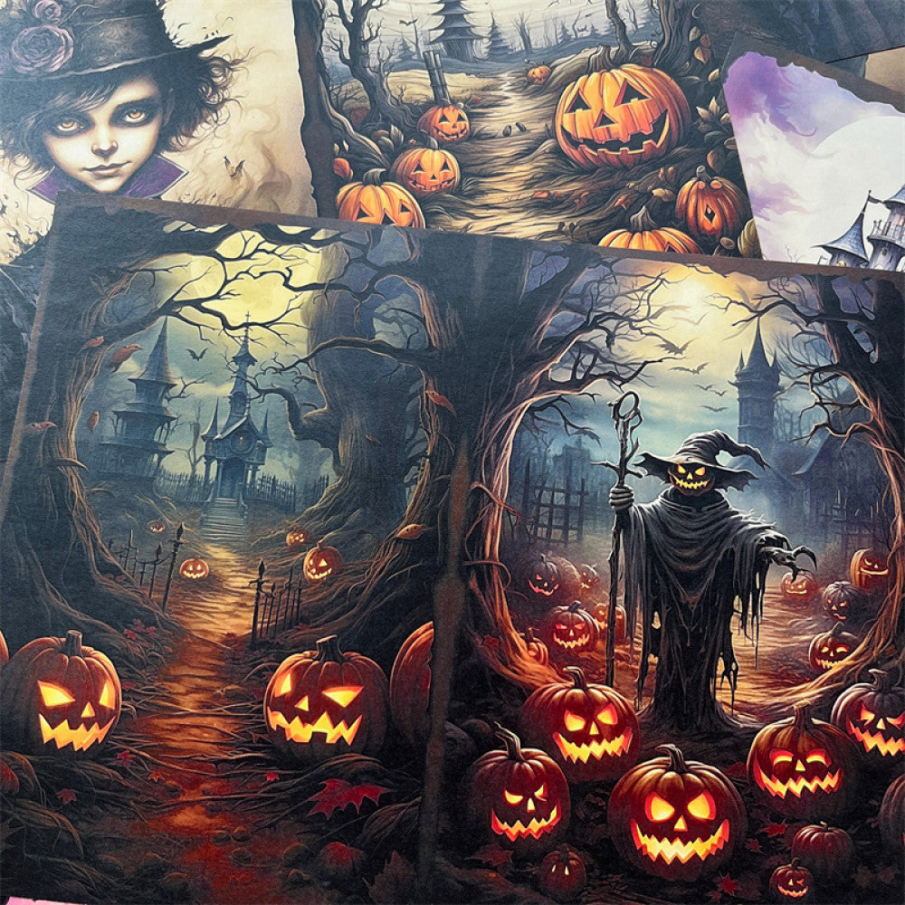 Retro dark halloween witch skull background 14 cm 18 cm 10 sheets image 3