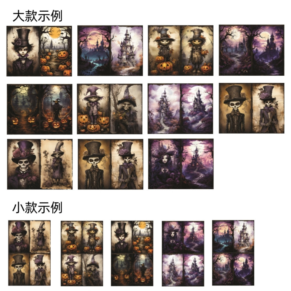 Retro dark halloween witch skull background 14 cm 18 cm 10 sheets image 4