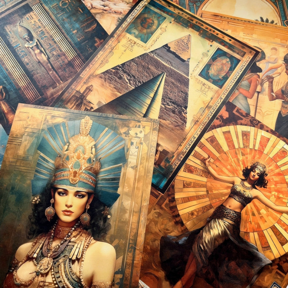 Vintage Egyptian Pyramid Material Paper 12 cm 8 cm 28 Sheets image 1