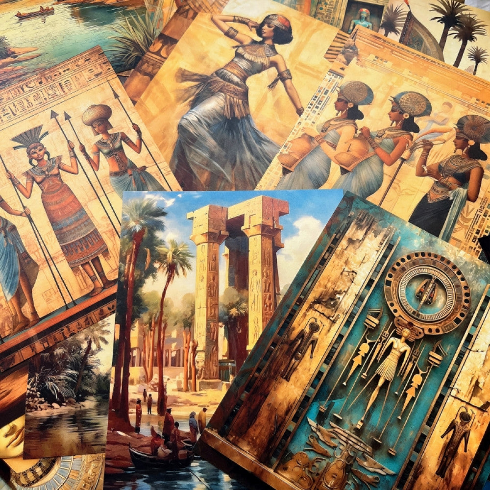 Vintage Egyptian Pyramid Material Paper 12 cm 8 cm 28 Sheets image 2