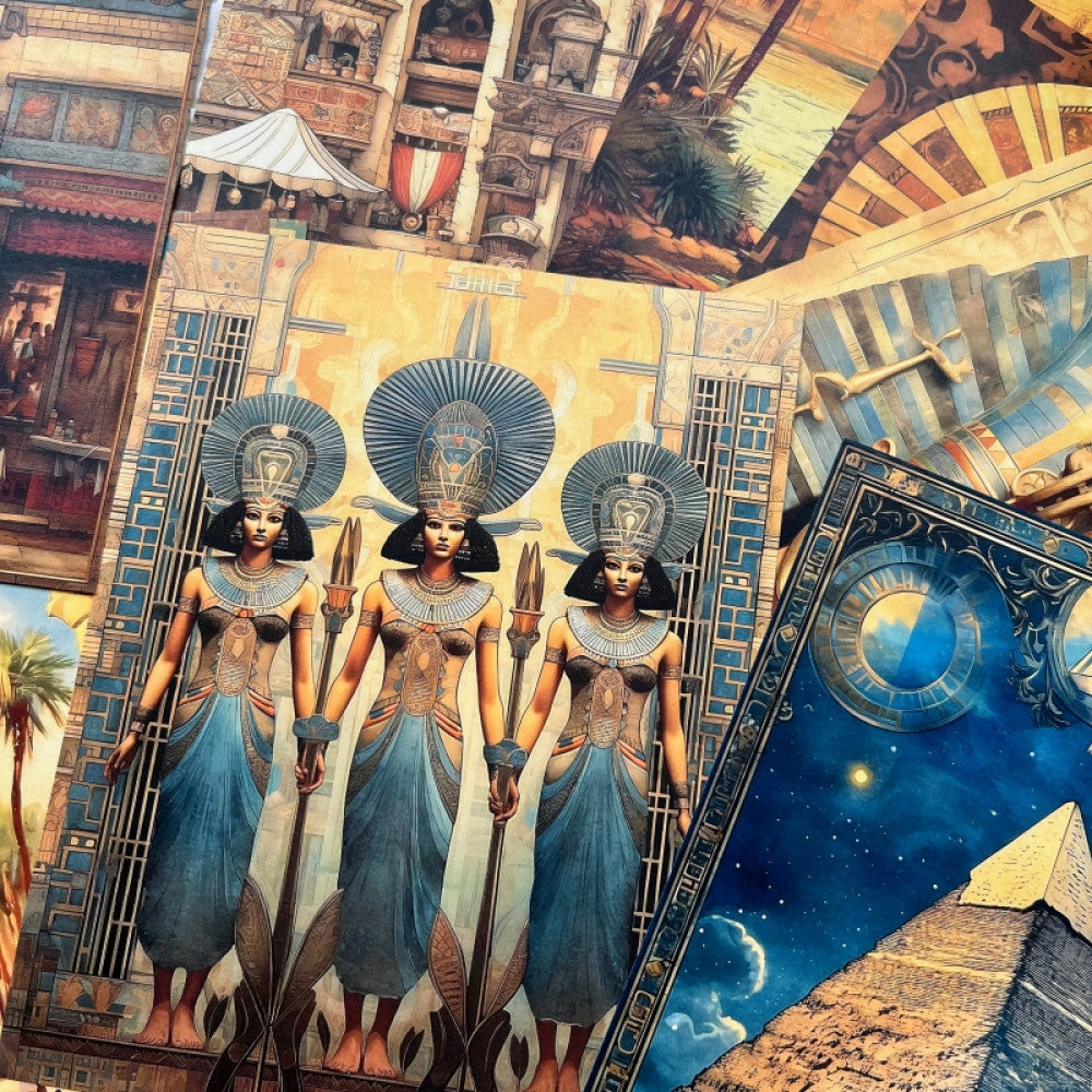 Vintage Egyptian Pyramid Material Paper 12 cm 8 cm 28 Sheets image 3