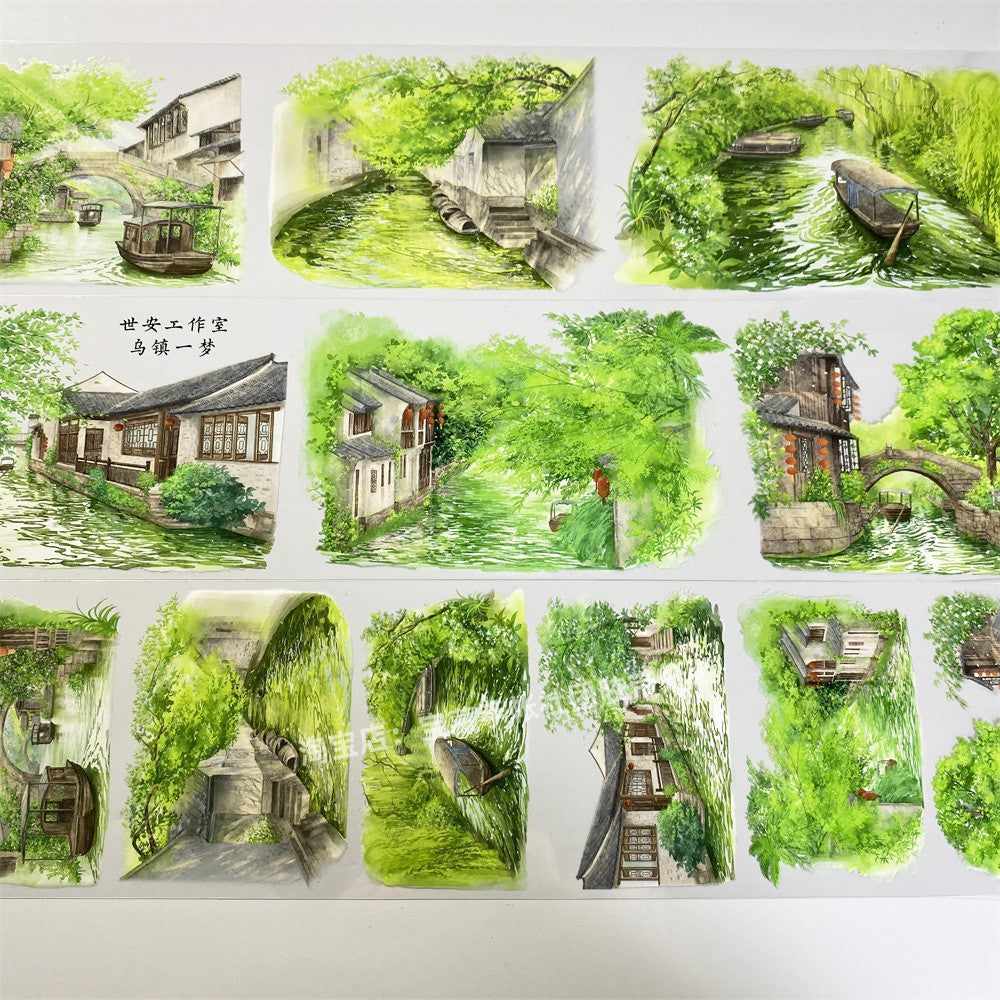 Nature Scenery Ancient Style PET Tape 8 cm 100 cm image 4