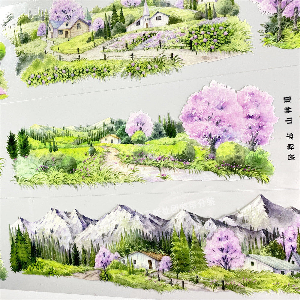 Mountain forest road scenery PET tape 7 cm 140 cm image 0