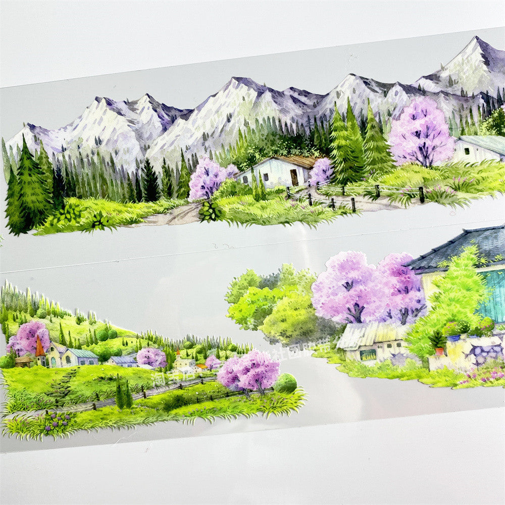 Mountain forest road scenery PET tape 7 cm 140 cm image 1