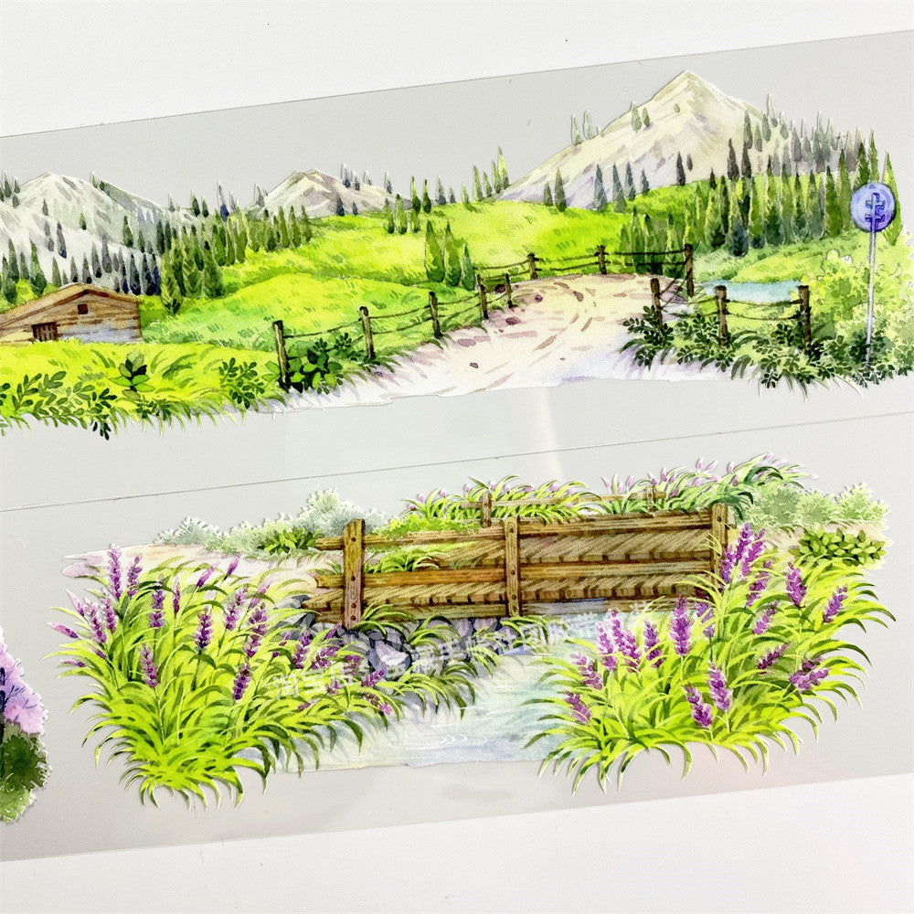 Mountain forest road scenery PET tape 7 cm 140 cm image 2