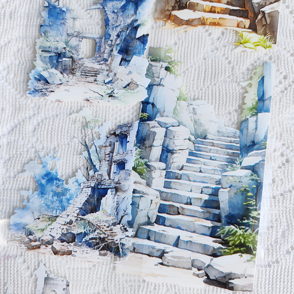 Cute homemade stone steps ruins series PET tape 4 Styles 9 cm 100 cm image 7