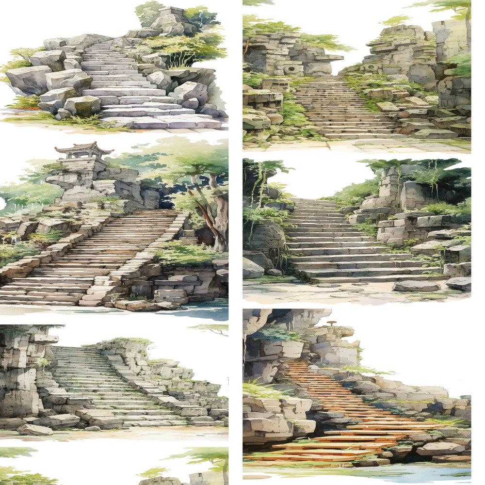 Cute homemade stone steps ruins series PET tape 4 Styles 9 cm 100 cm image 8