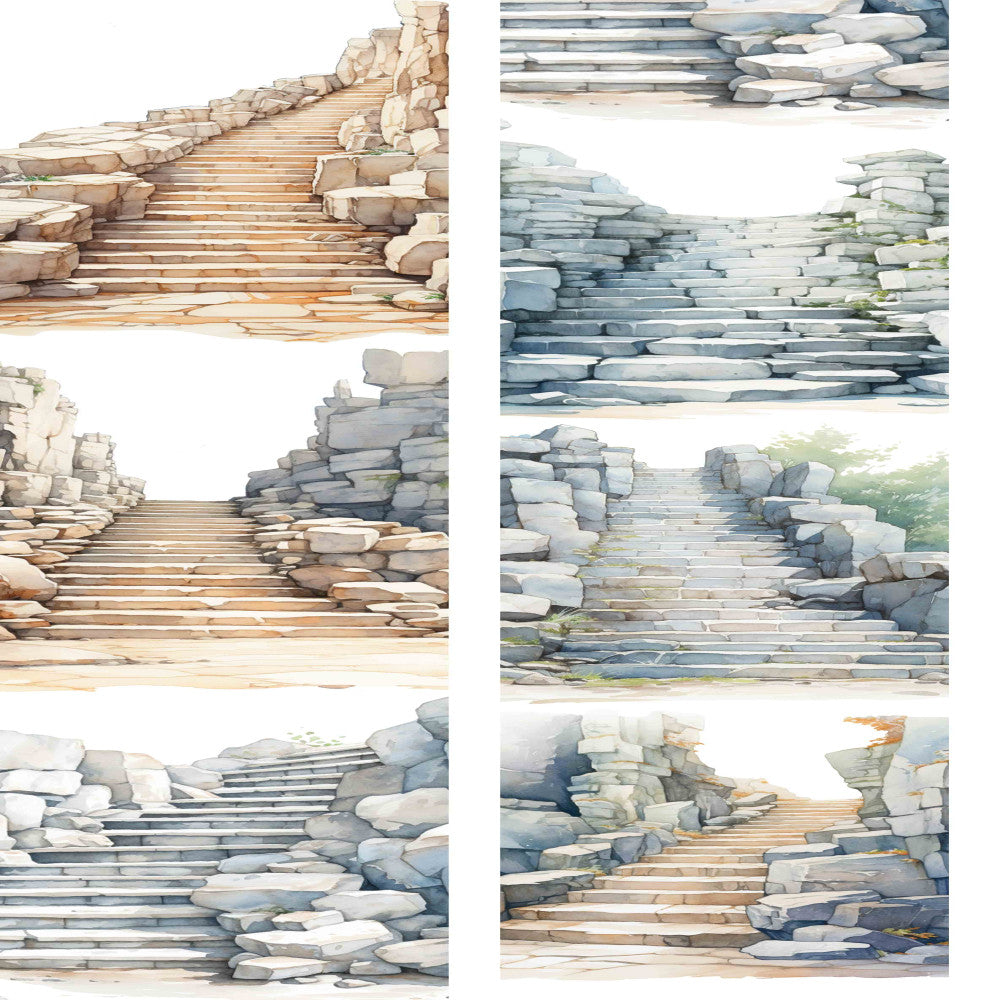 Cute homemade stone steps ruins series PET tape 4 Styles 9 cm 100 cm image 12