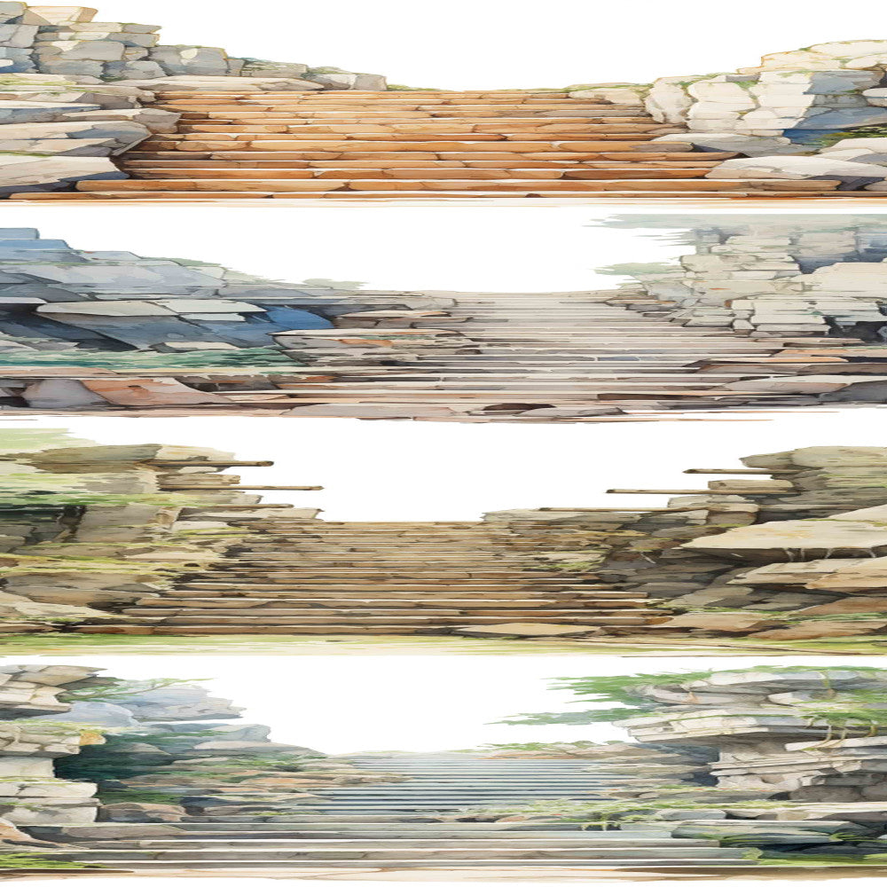 Cute homemade stone steps ruins series PET tape 4 Styles 9 cm 100 cm image 1