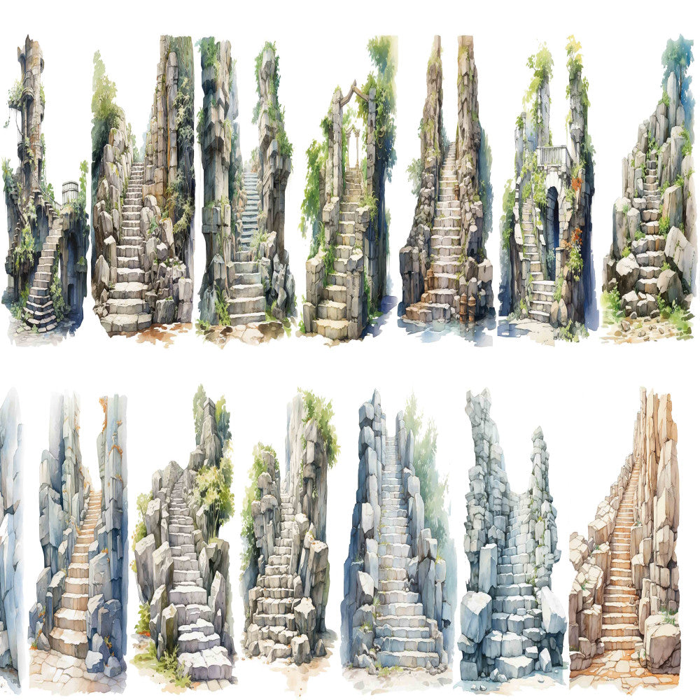 Cute homemade stone steps ruins series PET tape 4 Styles 9 cm 100 cm image 3