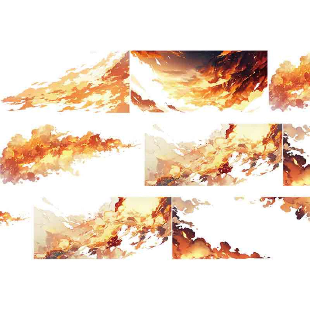 Homemade fire cloud background pet/washi tape 9cm / 100 cm