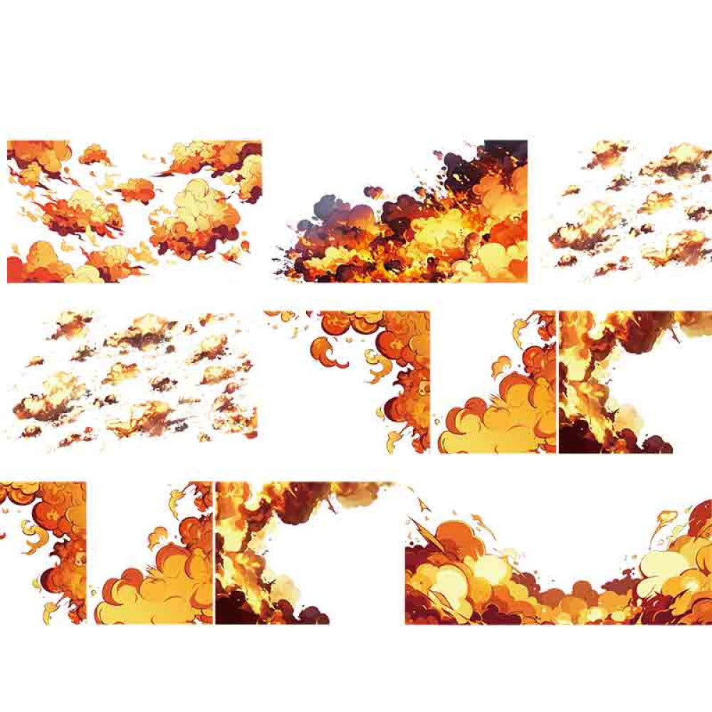 Homemade fire cloud background pet/washi tape 9cm / 100 cm