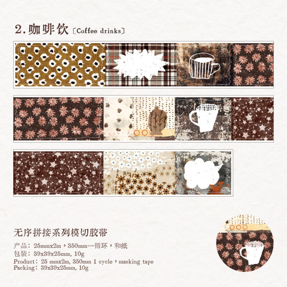 Random splicing series washi tape 6 types 2.5 cm / 2 m