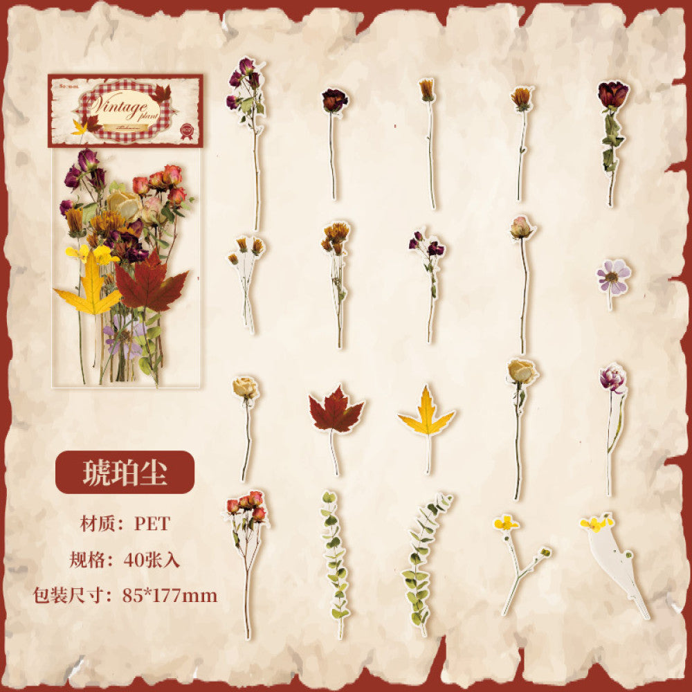 Plant series PET sticker pack 4 types 20 pcs image 7