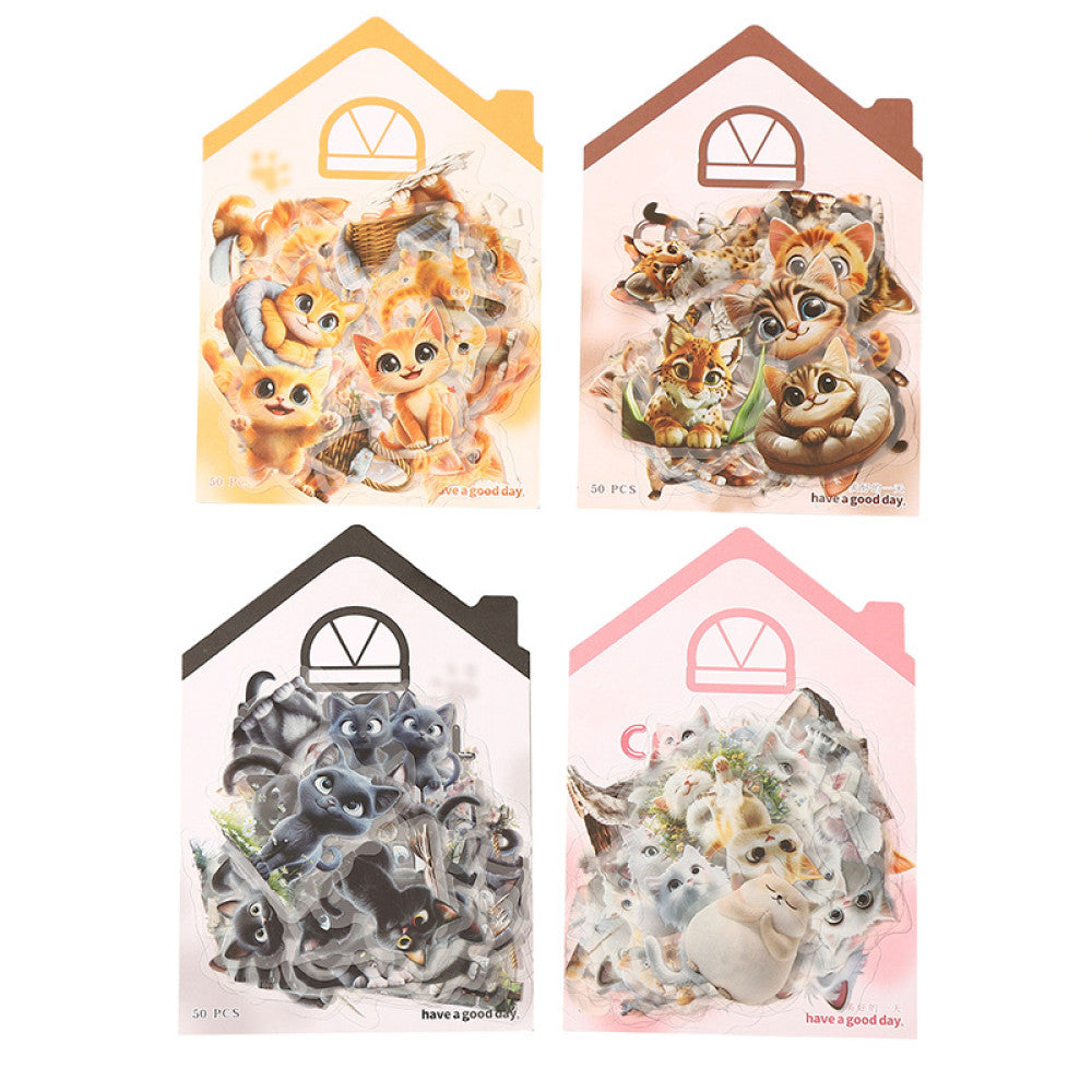 Meow Meow doll series PET sticker pack 4 types 50 pcs image 4
