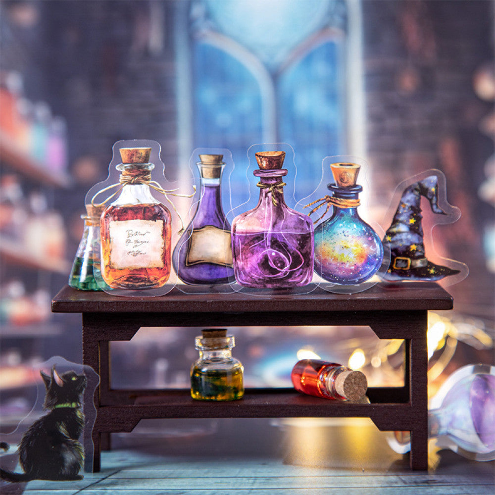 Magic Pharmacy Series Witch Items PET Stickers 6 Types 15 Pcs image 0