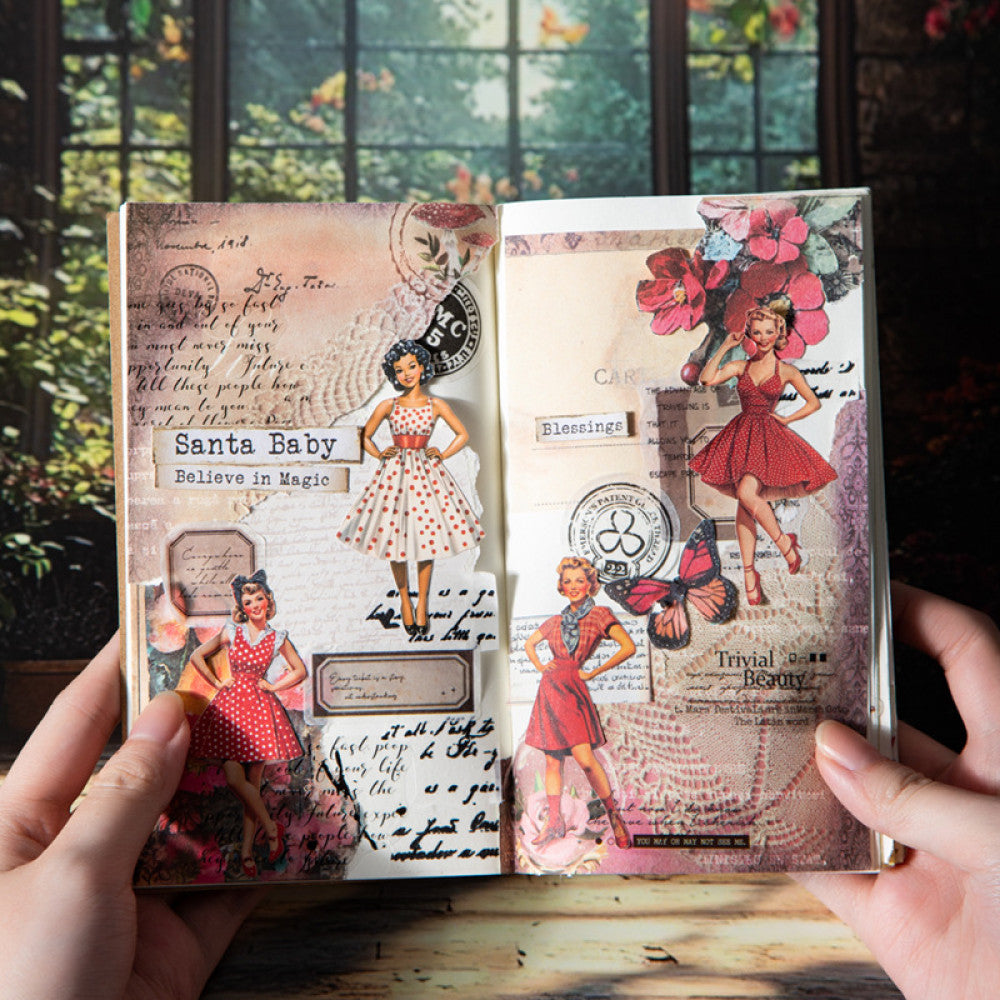 Retro girl paper sticker pack 4 styles 25 pcs image 3