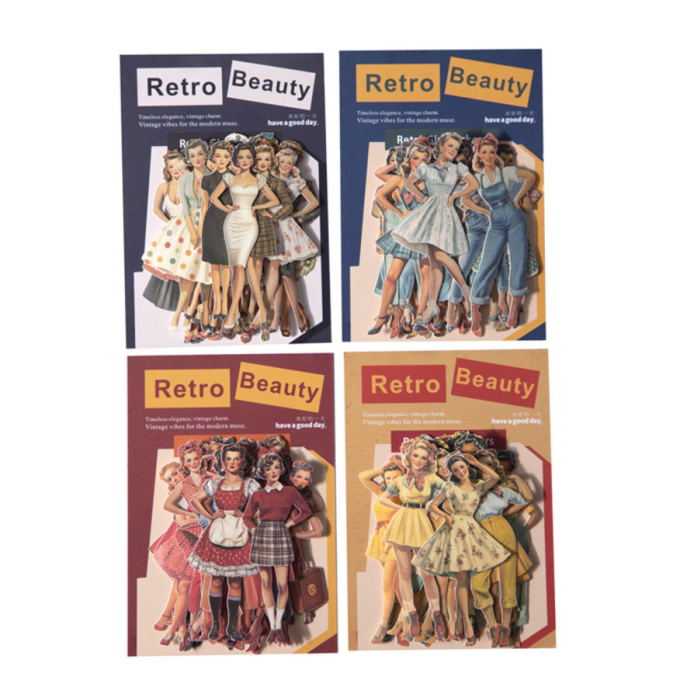 Retro girl paper sticker pack 4 styles 25 pcs image 4
