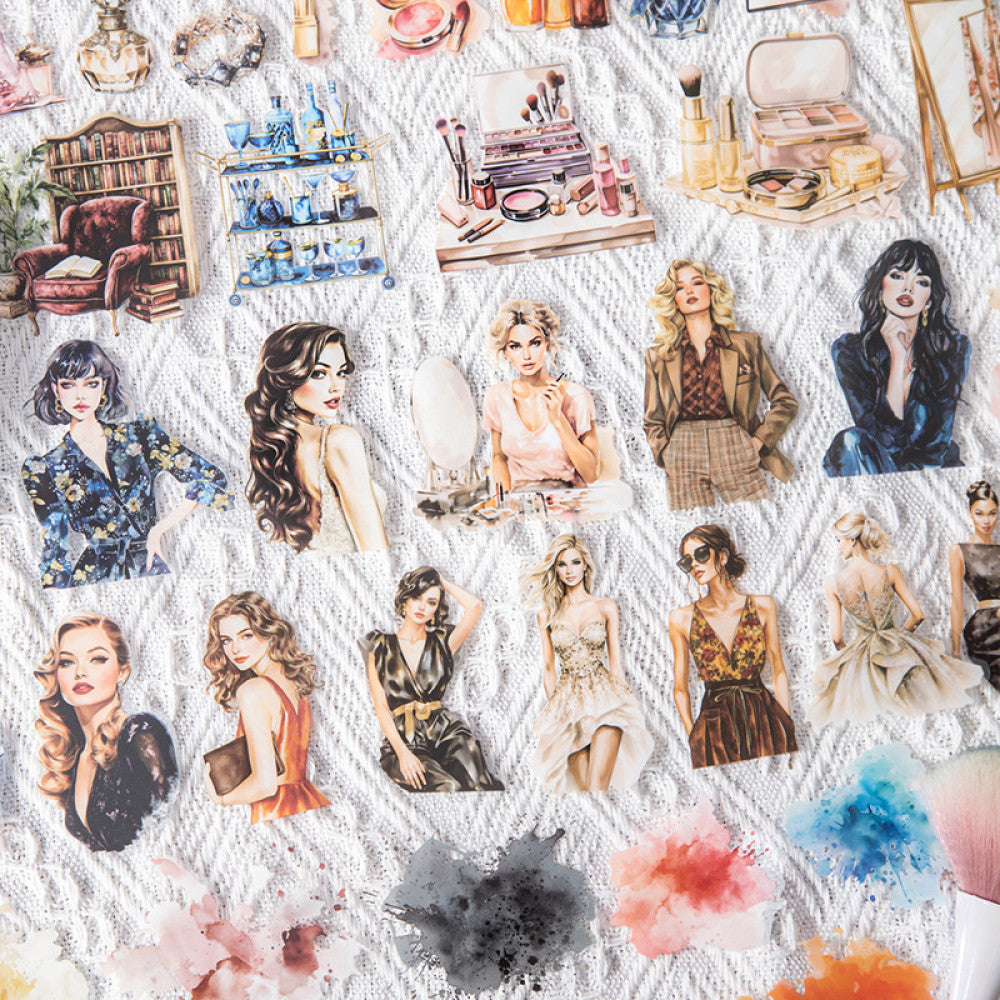 Paris salon series fashion theme PET stickers 6 types 20 pcs image 0