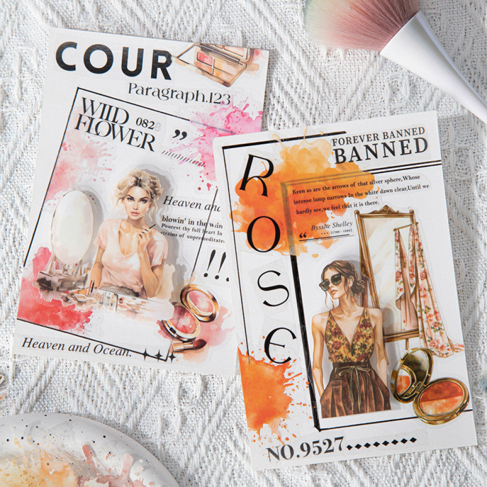 Paris salon series fashion theme PET stickers 6 types 20 pcs image 2