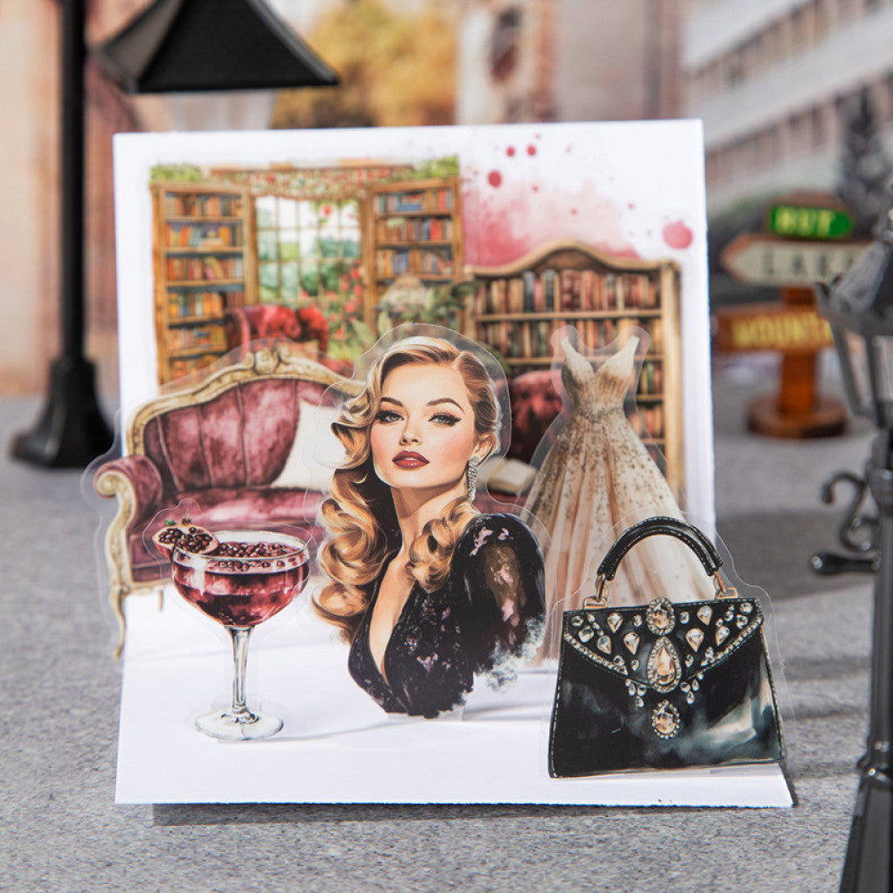 Paris salon series fashion theme PET stickers 6 types 20 pcs image 3