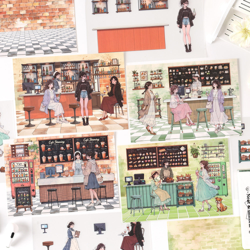 Afternoon Glow Series PET Stickers Pack 4 types 3 Sheets image 2