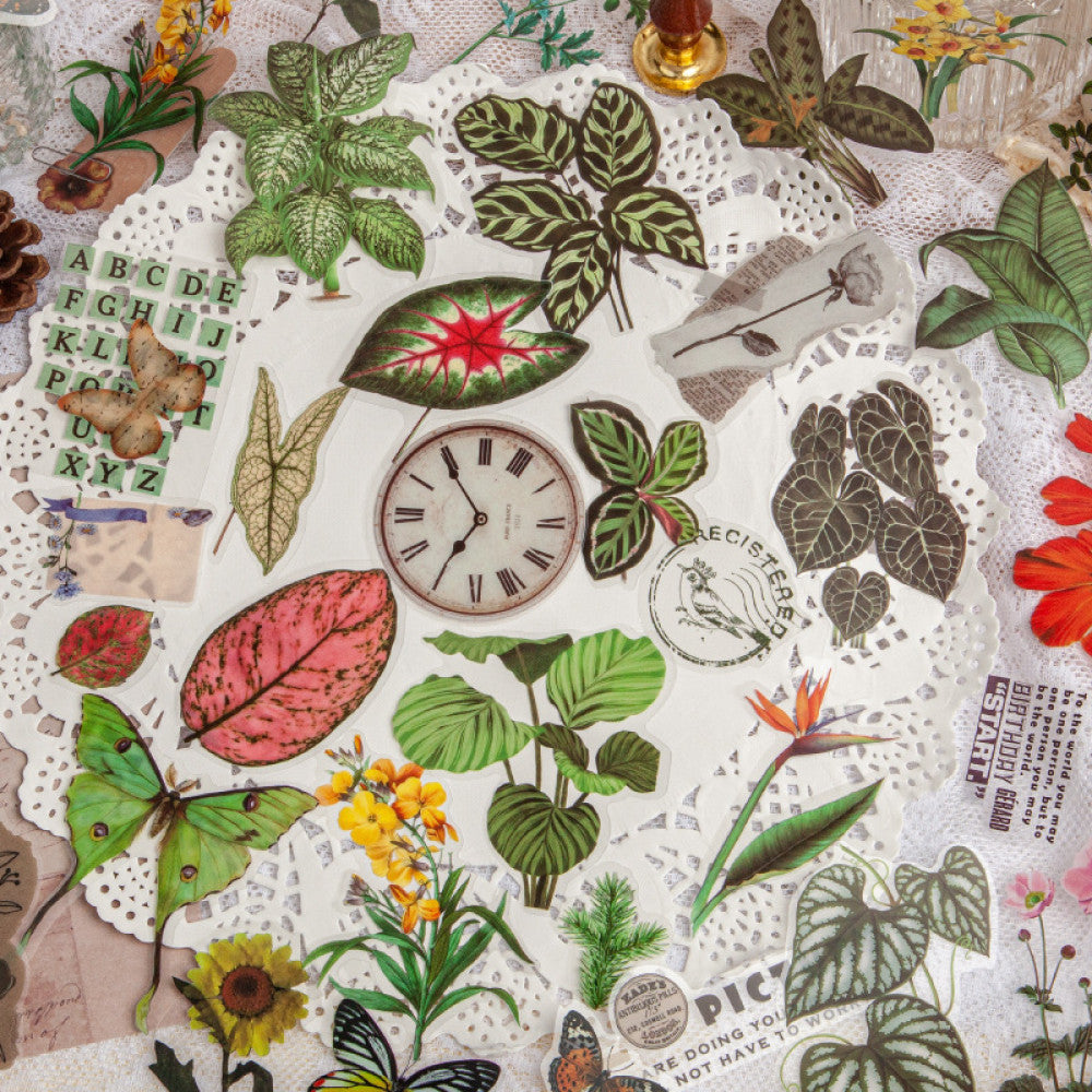 Flower plant combination series retro PET stickers 6 styles 30 pcs image 2