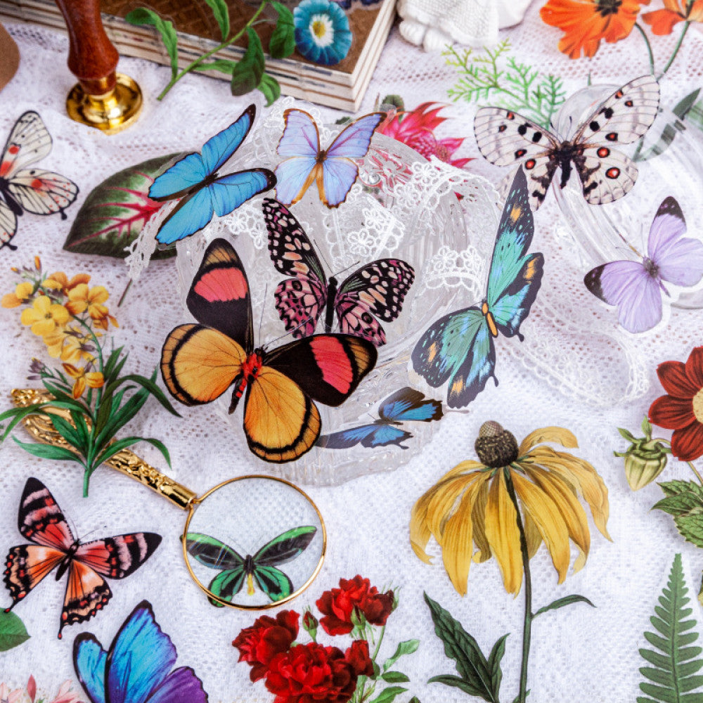 Flower plant combination series retro PET stickers 6 styles 30 pcs image 3